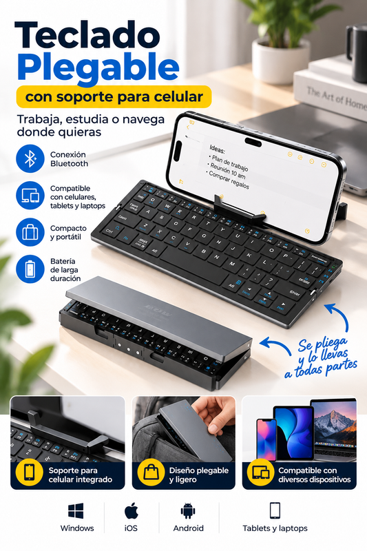 Teclado Bluetooth plegable